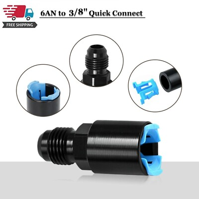 #ad 6AN AN6 Fuel Adapter Fitting to 3 8 GM Quick Connect LS W Clip Female Black $8.99