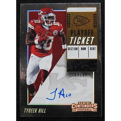 #ad 2018 Panini Contenders Playoff Ticket Tyreek Hill Auto # 49 Chiefs Dolphins $109.99