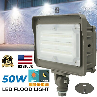 #ad LED Flood Light Outdoor 50W IP65 Waterproof LED Flood Lights with Knuckle Mount $48.88