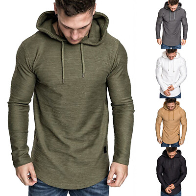 #ad Men#x27;s Fashion Stitching Casual Sweatshirt Jacket Hooded Sweatshirt Solid Color $26.96
