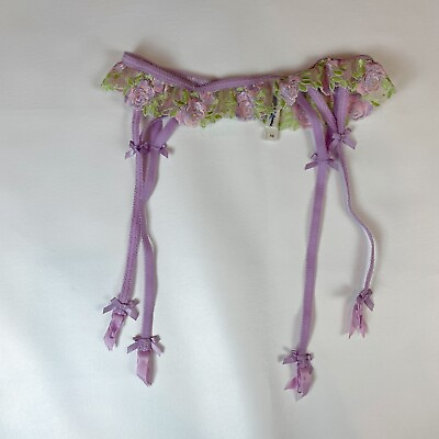 #ad NWOT For Love and Lemons Garter XS Purple Floral Embroidered $27.99