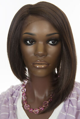 #ad Dark Brown Brunette Medium Short Lace Front Straight Fun Color Wigs $71.10