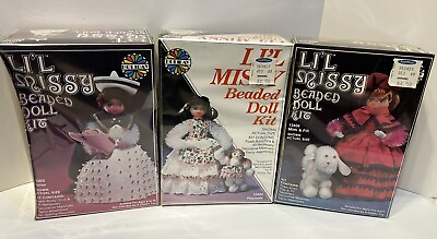 #ad Lil Missy Beaded Doll Kits *LOT OF 3 * Nurse Baby Granddaughter VTG NEW SEALED $49.99