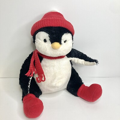 #ad Hallmark Christmas Holly Penguin Plush Stuffed Animal 11quot; Retired Hat Scarf Toy $22.40