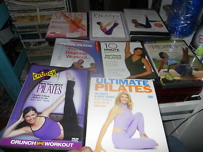 #ad LOT OF 9 PILATES DVDS FOR BEGINNERS CORE WORKOUT WEIGHT LOSS $25.45