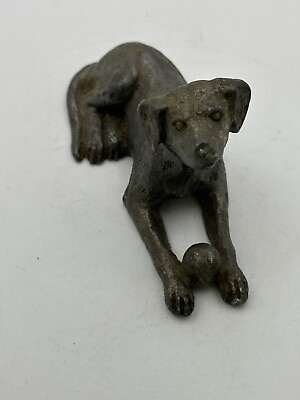 #ad PEWTER? LABRADOR RETRIEVER Lab Dog Figurine Statue Paperweight Hand made $10.19