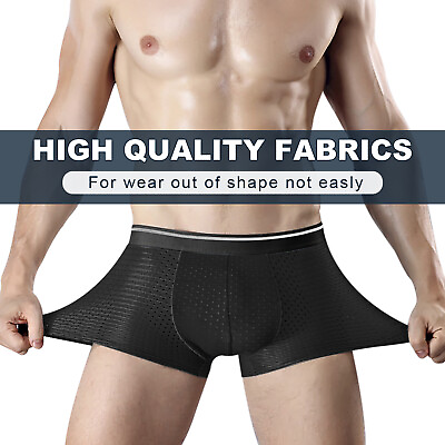 #ad 1 3Pack Men Boxer Briefs Comfort Soft Stretch Cotton Thin Panties Underpant US $12.95