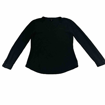 #ad Talbots Thermal shirt women’s small petite long sleeve olive green $11.00
