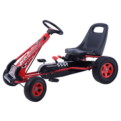 #ad 4 Wheels Kids Ride On Pedal Powered Bike Go Kart Racer Car Outdoor Play Toy Red $170.45