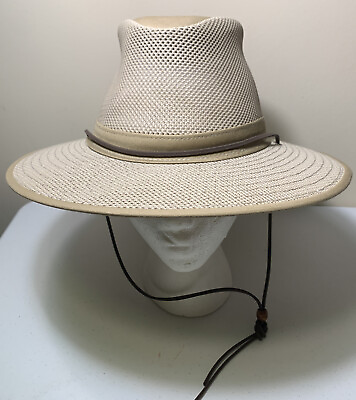 #ad Henschel Hat Co Marine Visual Men#x27;s Aussie Pack Breezer Collab. USA Khaki Medium $22.50