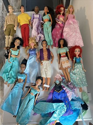 #ad Disney Prince amp; Princess Barbie Doll Lot amp; Clothes Some Articulated Very Nice $44.00