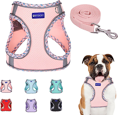 #ad Step in Mesh Dog Harness and Leash Set Breathable Air Mesh Reflective Escape Pro $12.09