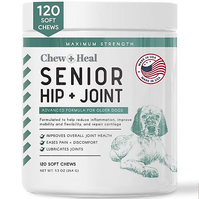 #ad Glucosamine for Dogs Hip and Joint Supplement 120 Soft Chews for Senior Dog... $40.75