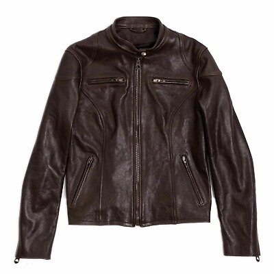 #ad Cafe Racer Jacket Womens Leather Brown All Size Available $199.99