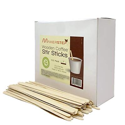 #ad 1000 Premium Wooden Coffee Stirrers 7 Inch Coffee Stir Sticks with Storage B $19.73