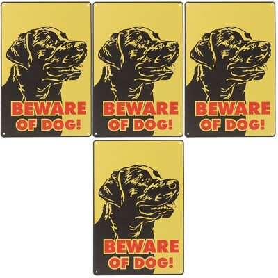 #ad 4 Count of Dog Warning Sign Decorative Painting hanging Picture $29.12