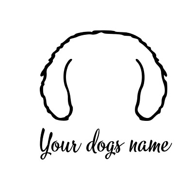 #ad Custom Doodle Pet Vinyl Decal Pick Your Dog Font Color $11.99