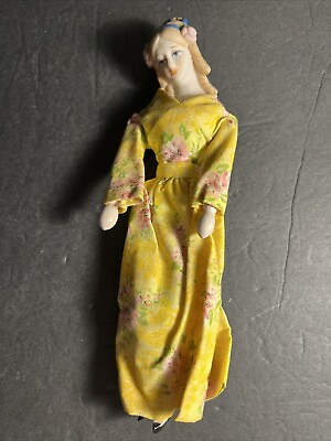 #ad Shackman Wood And Porcelain Doll Collectible VTG $20.00