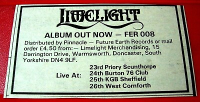 #ad Limelight UK Tour Vintage ORIGINAL 1981 Press Magazine ADVERT 4quot;x 2quot; Metal GBP 1.99
