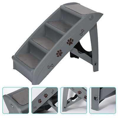 #ad Folding Pet Stairs Dog Steps High Bed Non Slip Pad Indoor Outdor Home Travel 24quot; $32.99