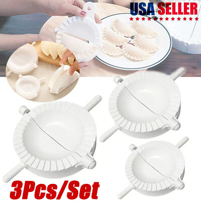 #ad 3Pcs set Dumpling DIY Maker Mould Dough Press Meat Pie Pastry Empanada Mold Tool $10.99