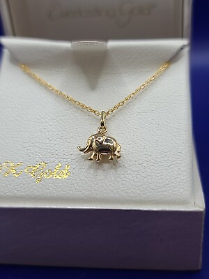 #ad Everlasting Gold 10k Gold Elephant Pendant Necklace $65.00