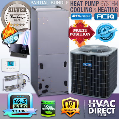 #ad 3.5 Ton Central Air Conditioner Heat Pump Split System 10kW Aux Kit 14.3 SEER2 $3263.25