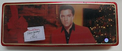 #ad Elvis Presley Metal Candy Tin Happy Holiday Elvis Valentine#x27;s Empty $6.99