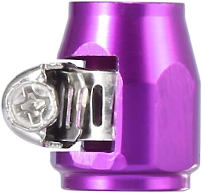 #ad 12AN Hex Hose Finisher Clamp Screw Band Hose End Cover Fitting Purple $3.99
