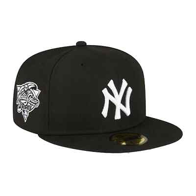 #ad New Era MLB New York Yankees Black White 5950 Fitted Hat 2000 World Series Cap $34.90