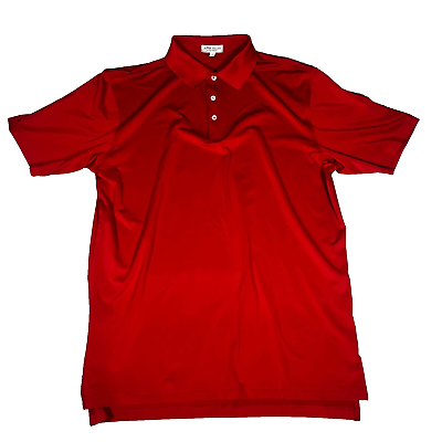 #ad Peter Millar Summer Comfort Golf Polo Mens Large Red Breathable $19.99