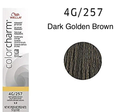 #ad *3 Pack*Wella Color Charm Permanent Gel Hair Color 4G 257 Dark Golden Brown 2oz $13.00