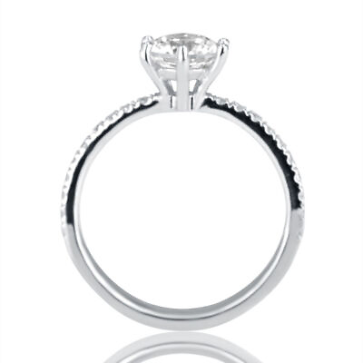 #ad 1 Carat Brilliant Round Cut Diamond Engagement Ring G H SI1 14K White Gold $888.25