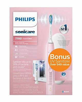 #ad Sonicare ExpertClean 7700 Electric Toothbrush with Bluetooth and Sanitizer Pink $149.99