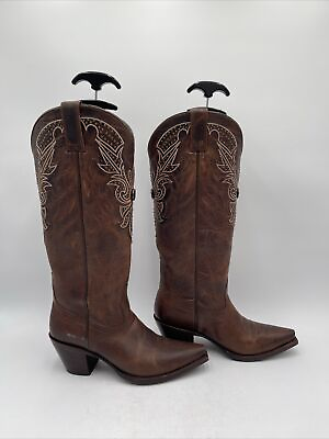 #ad Shyanne Women#x27;s Mariel Floral Embroidered Studded Concho Western Boots Brown 8M $74.99