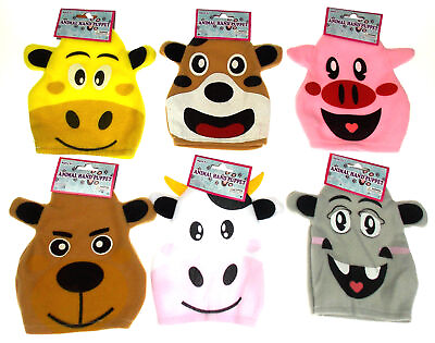 #ad 6 Hand Puppets Dog Giraffe Cow Bear Monkey Pig Animals Farm Zoo Lot Pretend Gift $12.38