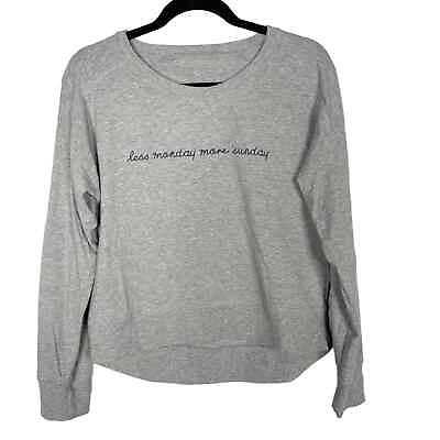 #ad Gap Womens S Light Heather Gray Love by Graphic Pullover Less Monday More Sunday $24.00