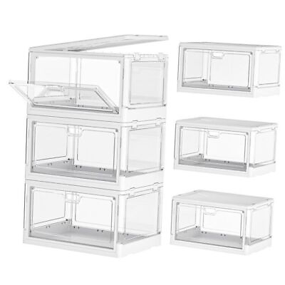 #ad Clear Storage Bin with Lid 3 Pack 【Stackable amp; 24QT 3Pack 3 Lid Clear US $36.02