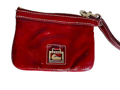#ad Dooney amp; Bourke Red Patent Leather Wristlet Mini Designer Pouch $15.98
