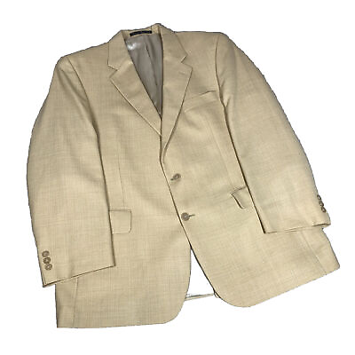 #ad S. Cohen Montreal Franco Mens Sport Coat Blazer Jacket 43R Silk Wool Linen Beige $42.34