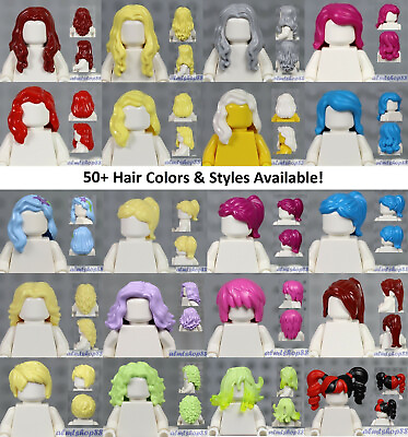 LEGO FEMALE Hair Pieces PICK YOUR COLORS amp; STYLE Minifigure Wigs Cap Lot $2.79