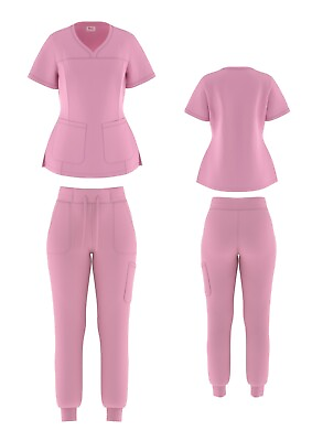 #ad Stretch Jogger Nurse Uniform Scrub Set Women 11 Colors Sizes XS S M L XL 2XL $29.99