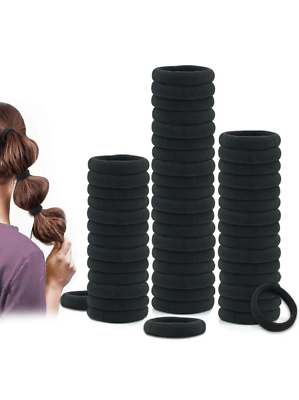 #ad 100 PCS Women Elastic Hair Ties Seamless Bands Ponytail Holders No Crease Damage $4.99