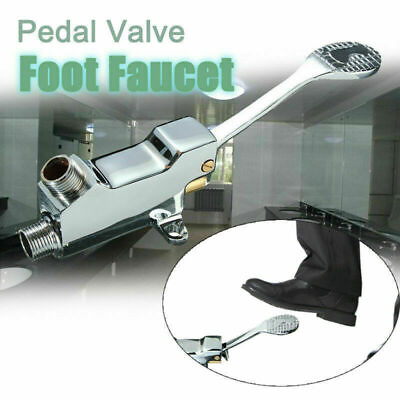 #ad Single Floor Foot Pedal Control Switch Valve Faucet Automatic Cold Water Tap $30.86