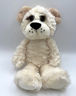#ad Ganz Beige Ivory Dog Puppy Plush Eyelashes Medium Toy $16.18