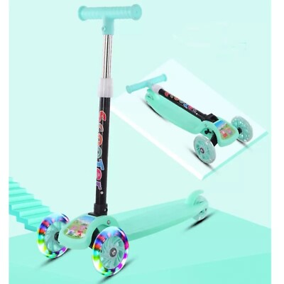 #ad Foldable Kick Scooter Kids Scooter With Flashing Wheels Kids Gift Outdoor Play $20.99