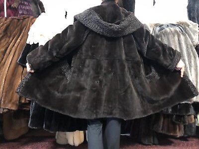 #ad Mink Coat Velvet Mink Fur Persian Hood fur Coat Real Fur Coat $1391.01