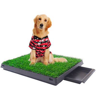 #ad Portable Pet Potty Training Pad Grass Toilet Trainer Tray Dog Bathroom Mat $35.99