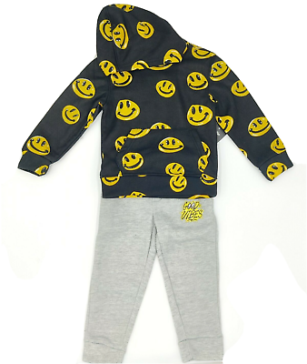 #ad 2 Piece Brooklyn Cloth Happy Face Jogger amp; Hoodie Boy Toddler Kids Set Size 4 $24.99