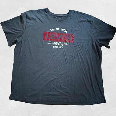 #ad Levi Strauss Mens T Shirt Gray The Original Levi Logo Size 4XL New $17.75